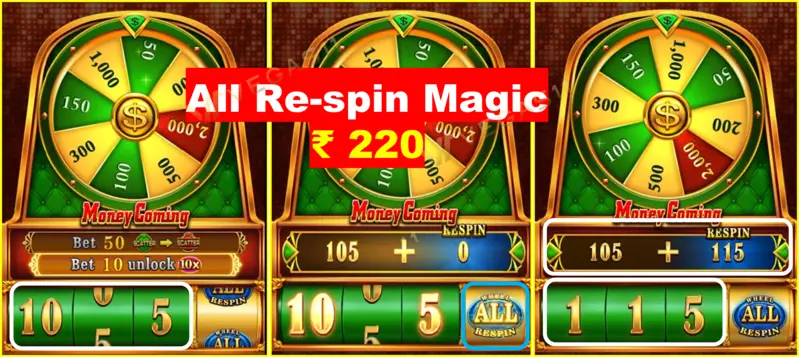 Money Coming BONUS –All Respin Magic