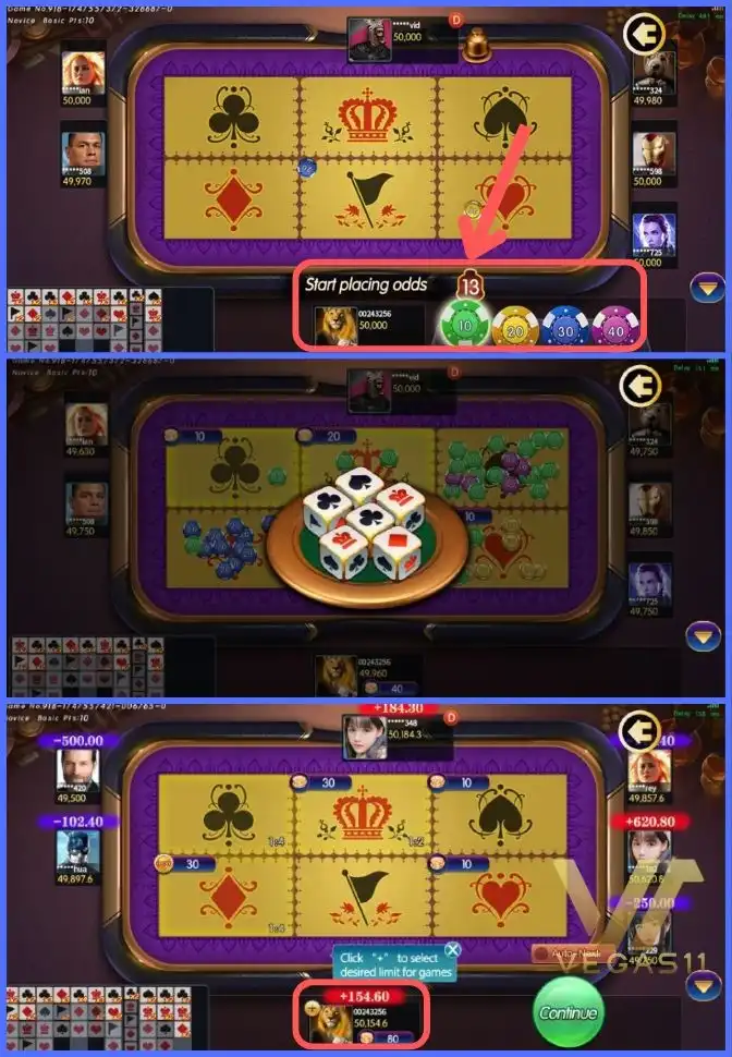 How to play Jhandi Munda online on Vegas11