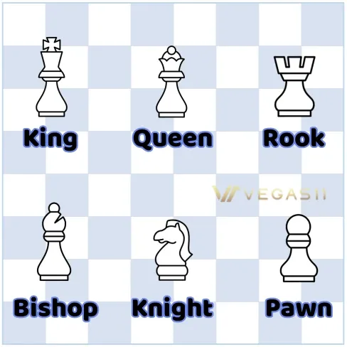 All types of chess pieces