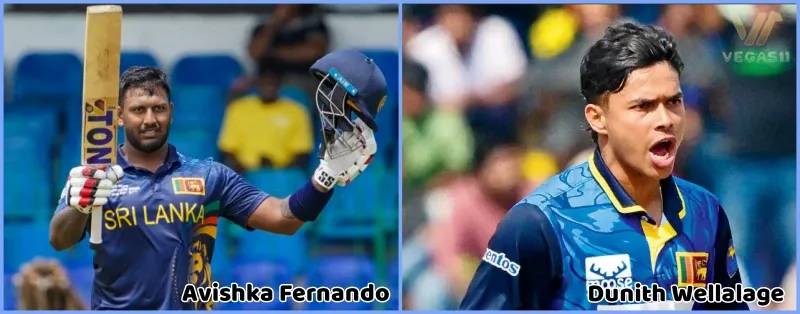 Rising Sri Lankan cricket talents Avishka Fernando and Dunith Wellalage in LPL 2025