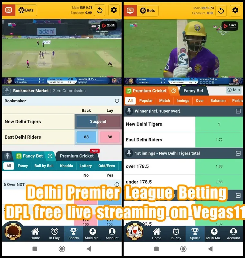 DPL free live streaming on Online Casino