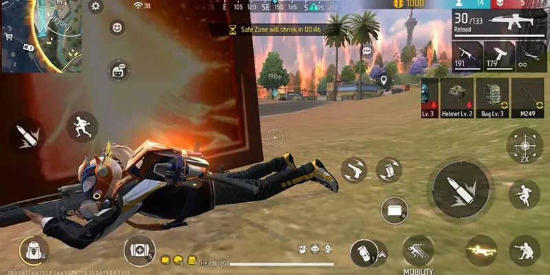 Free Fire Max Tips 4:Prone loot the airdrop