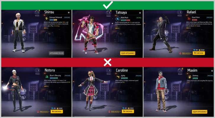 Free Fire Max Newbie Character Pick