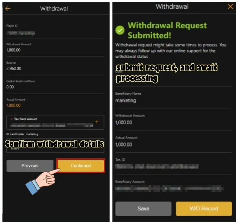 Vegas11 withdrawal completed