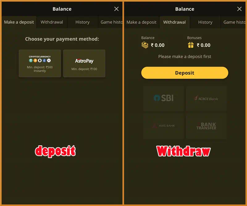 Bollywood casino deposit and withdrawal methods