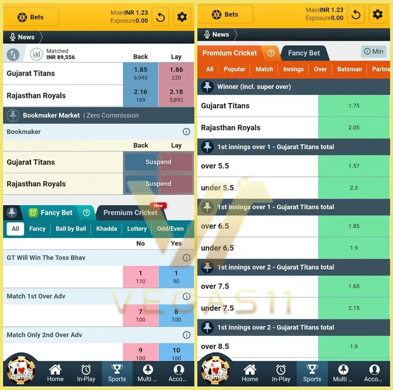 Betting IPL GT ₹50