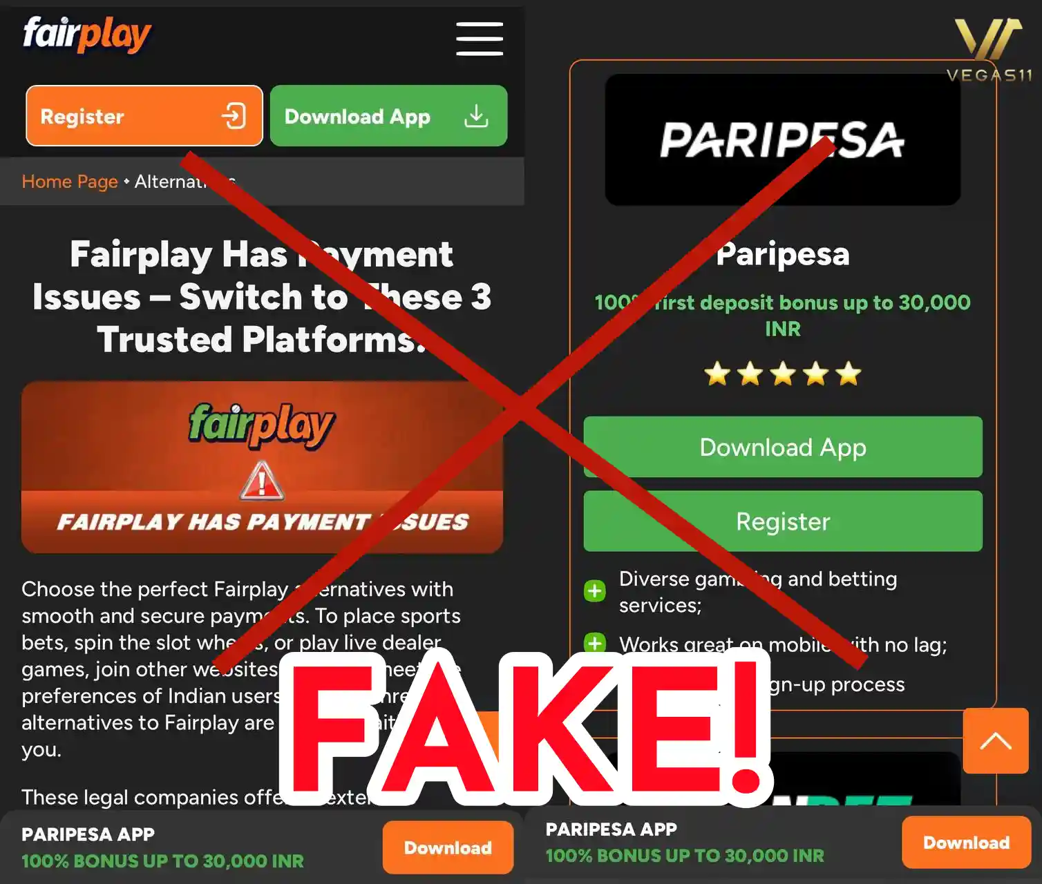 FairPlay Fake Site