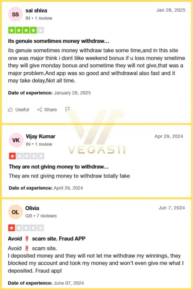 GullyBet User Feedback on Withdrawals at Trustpilot