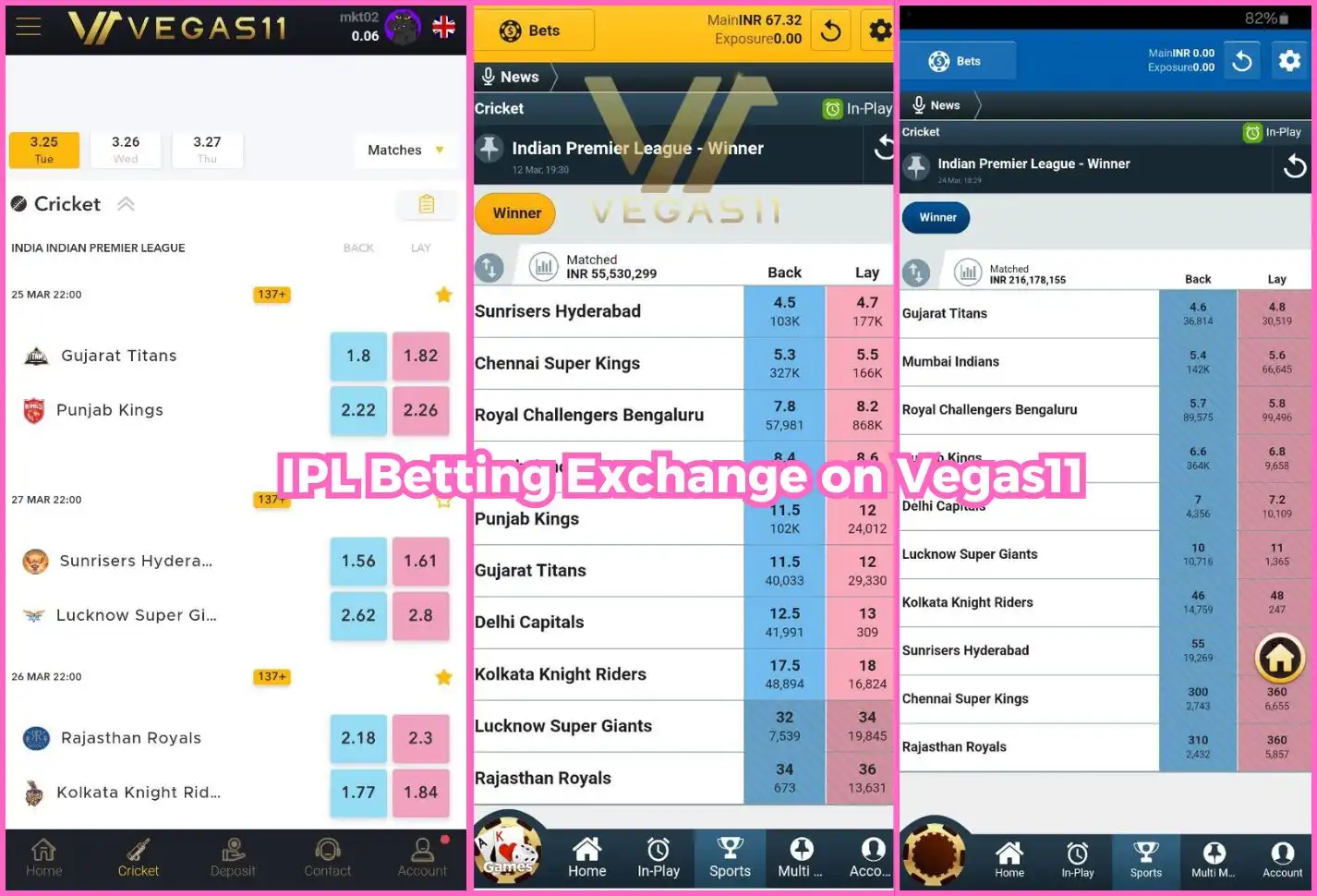 IPL Betting Exchange on Vegas11