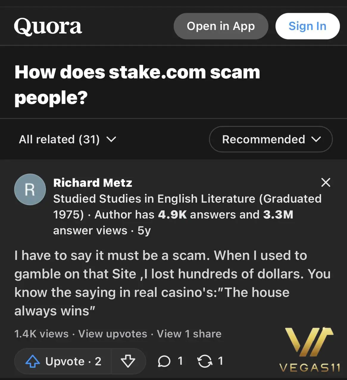 Quora on Stake’s Reliability