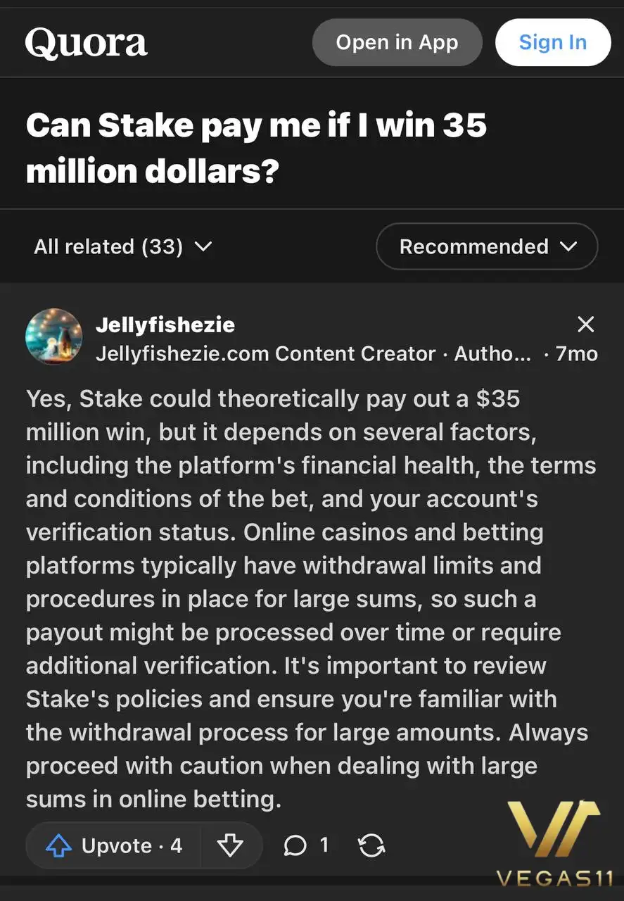 Quora on Stake’s Payouts