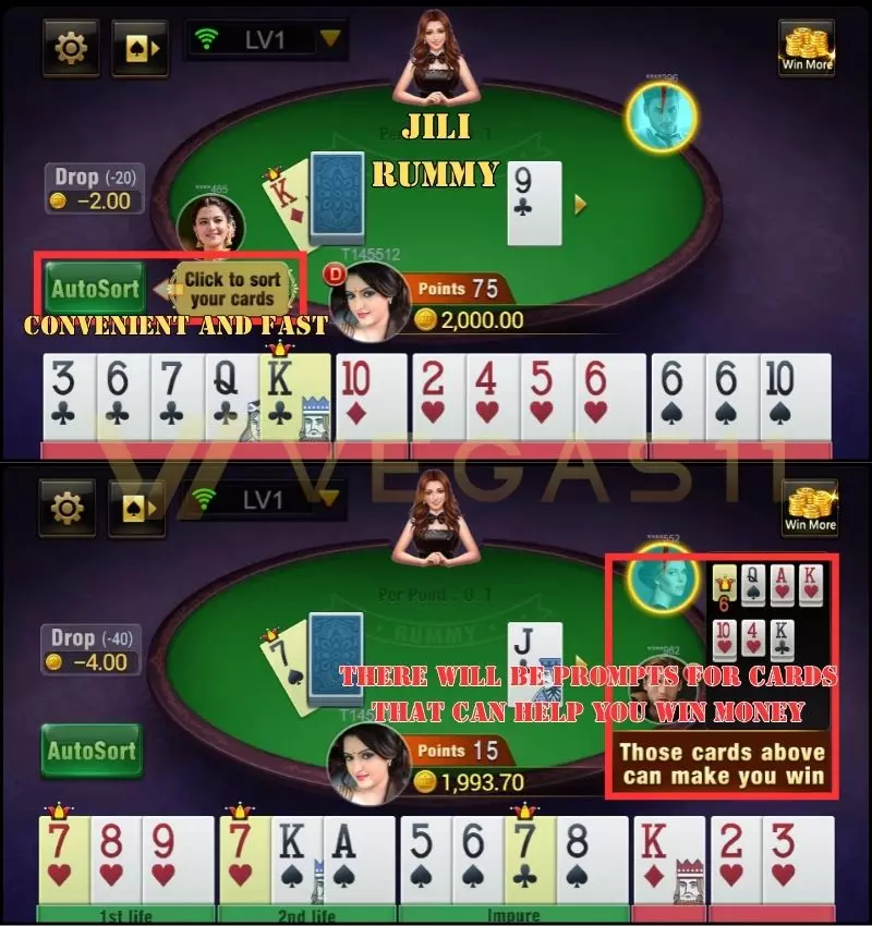 There will be prompts for cards that can help you win money