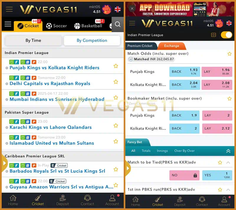 Click to bet ₹50 on IPL match now!