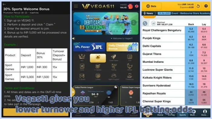 Vegas11 gives you lower turnover and higher IPL betting odds. 