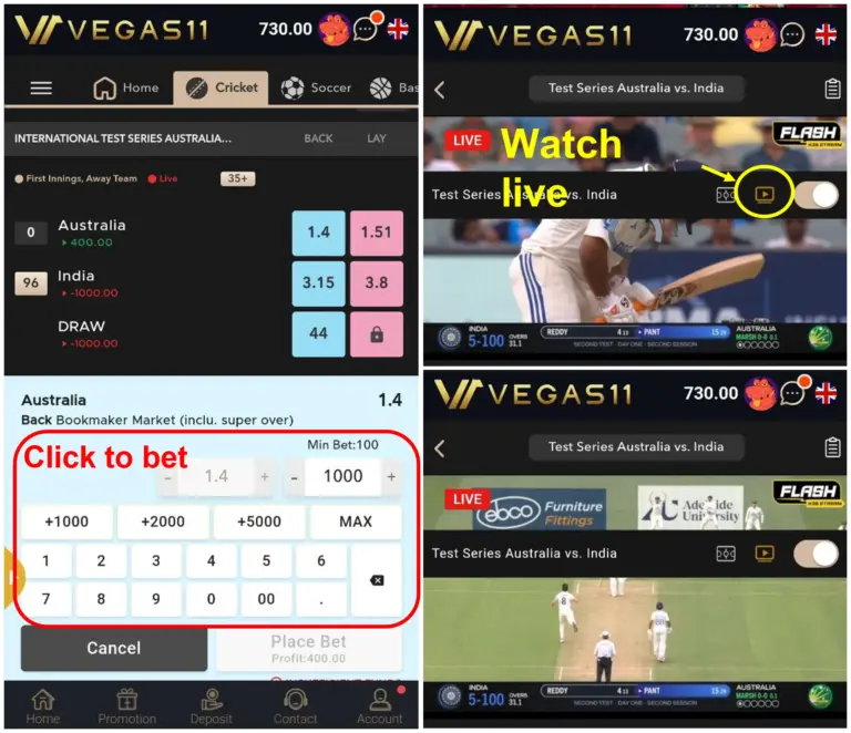 ₹50 Betting on Indian Test matches