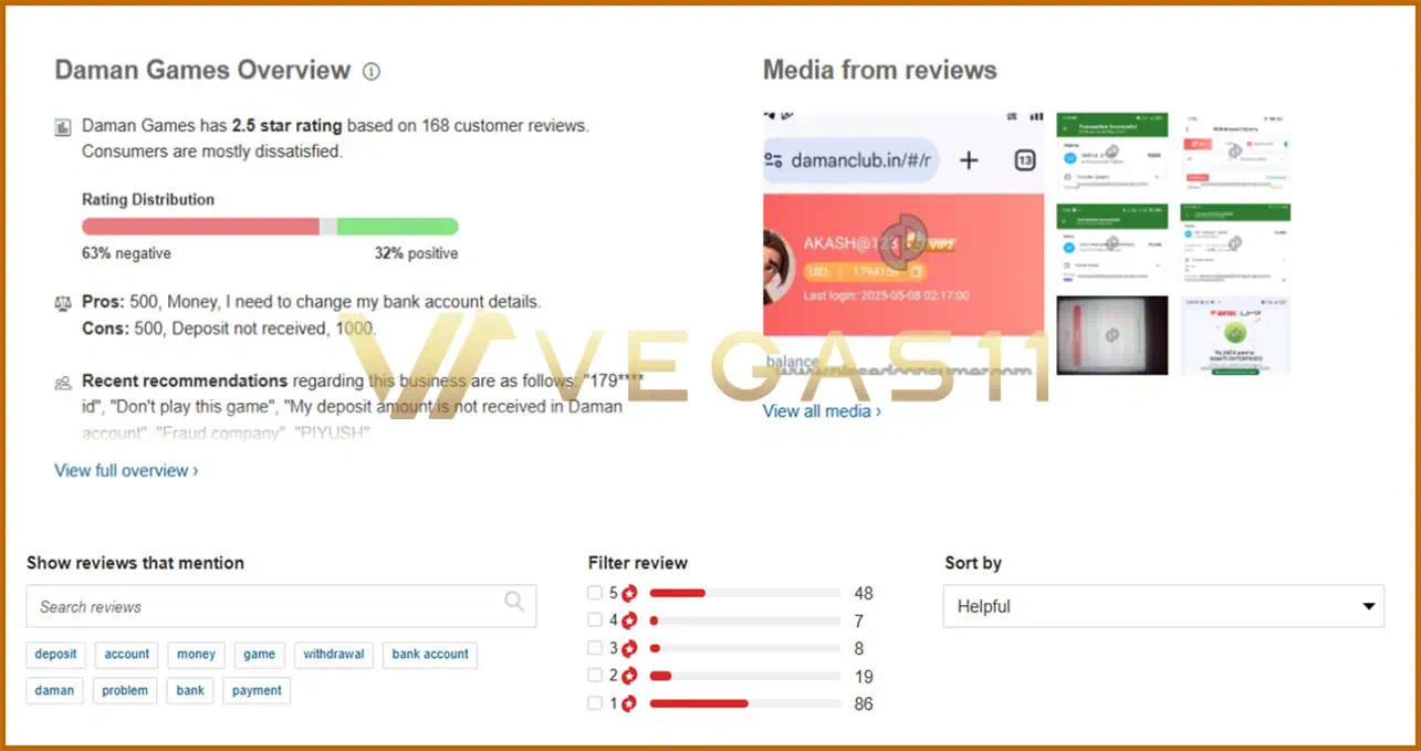 User Reviews of Daman Games