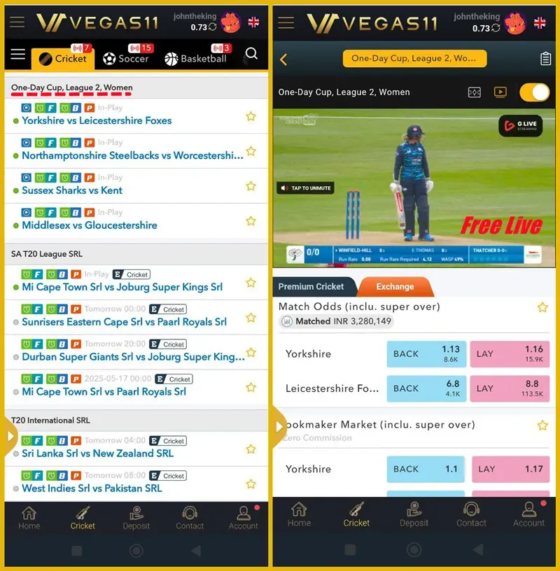 Women’s ODI Match Betting