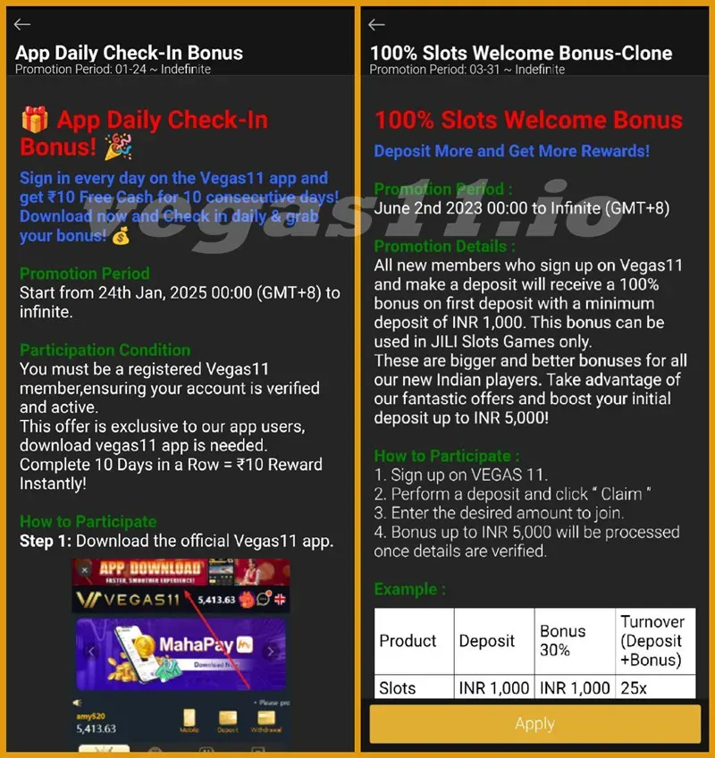 Vegas11 Casino Promotion