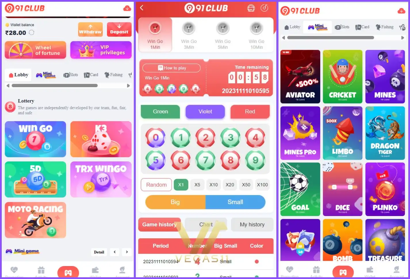 91 Club Featured Games