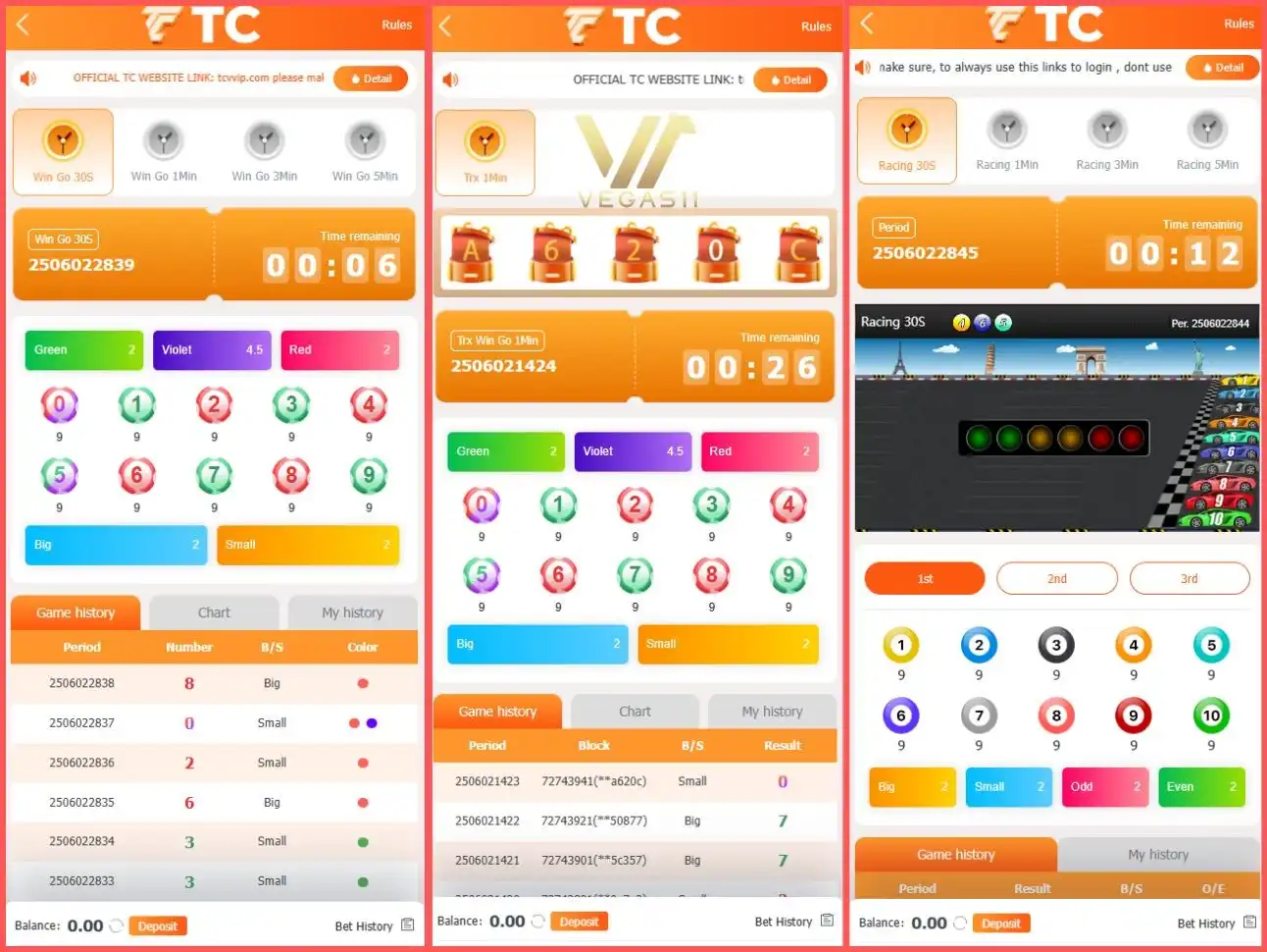 TC Lottery Games WIN GO & RANCING