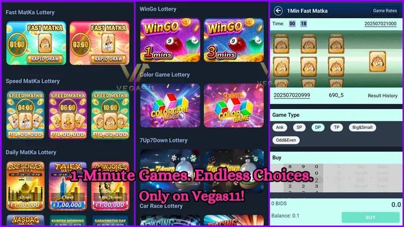 Play 1-Minute matka Games only on Vegas11!