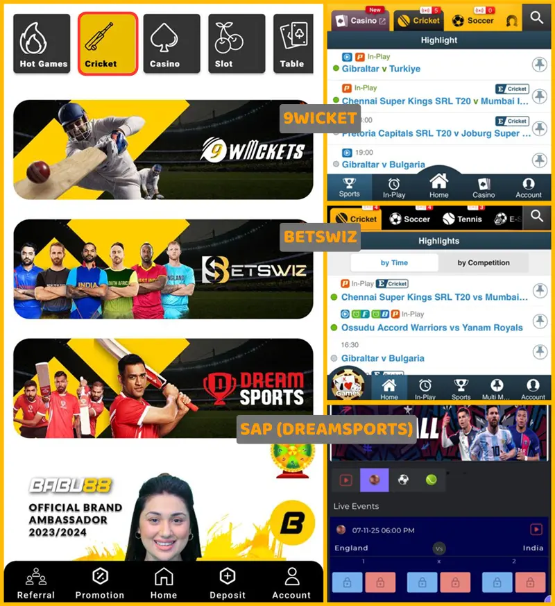 Babu88 mobile cricket betting options