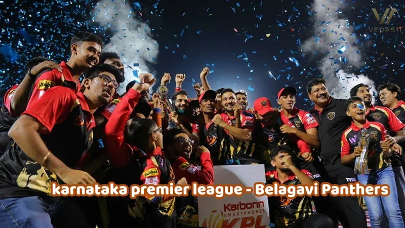 The Belagavi Panthers team celebrating a victory in the Karnataka Premier League 2017 (KPL)