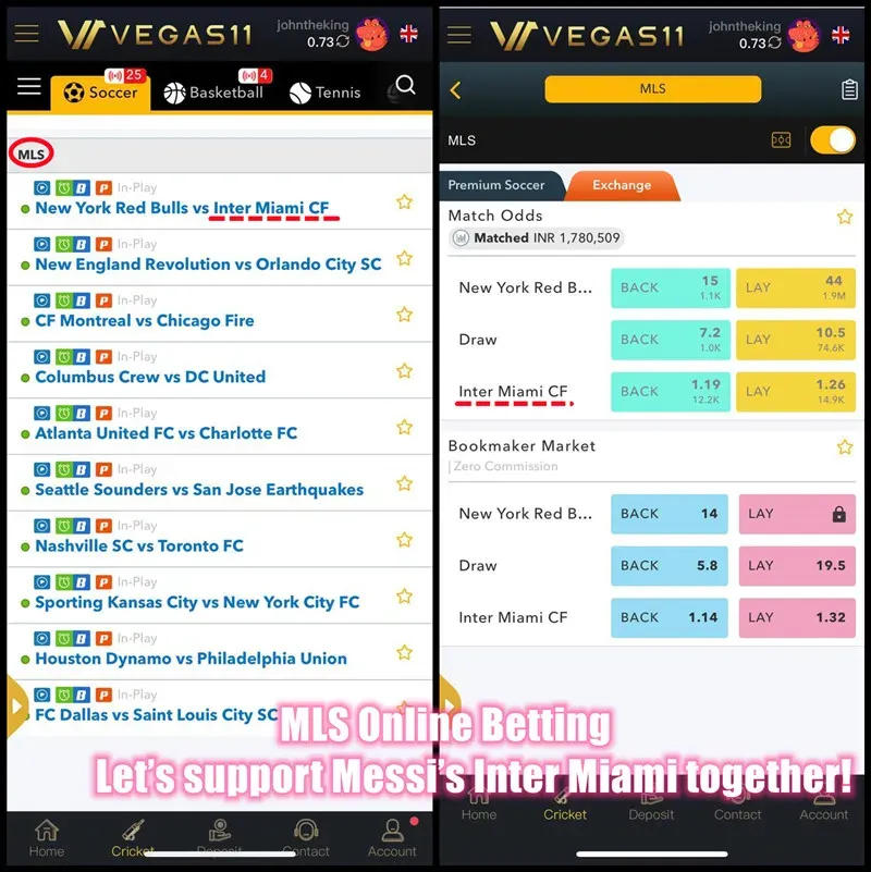 MLS Online Betting - Vegas11 9Wicket Sportsbook