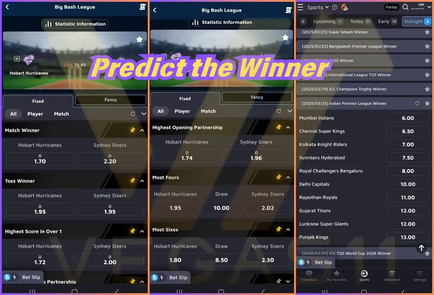 Cricket Betting Types - Predict the Winner