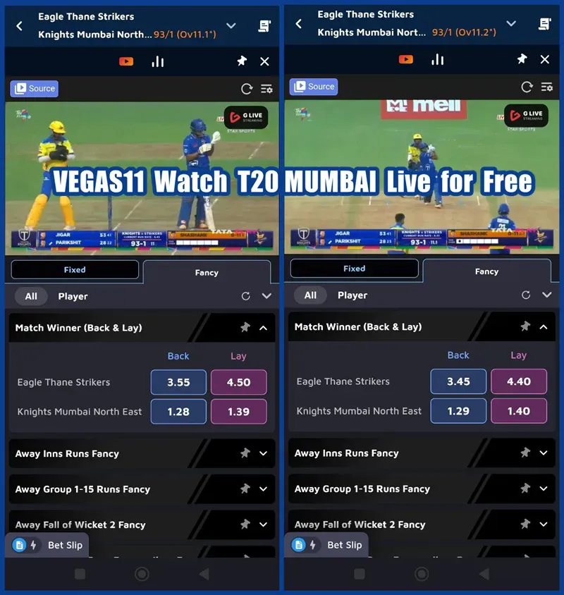 Free live streaming of every type of cricket match!