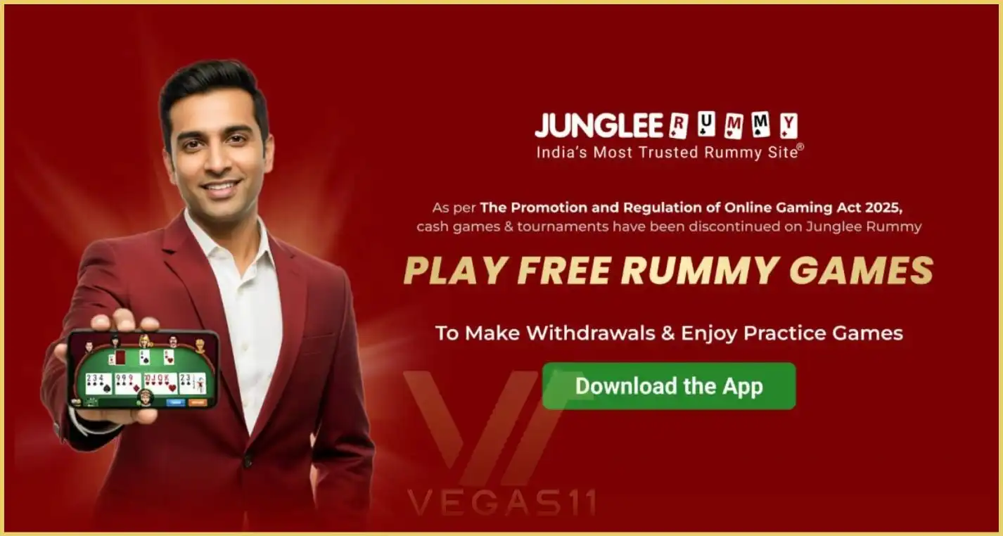 Junglee Rummy’s official website no longer offers real-money games.