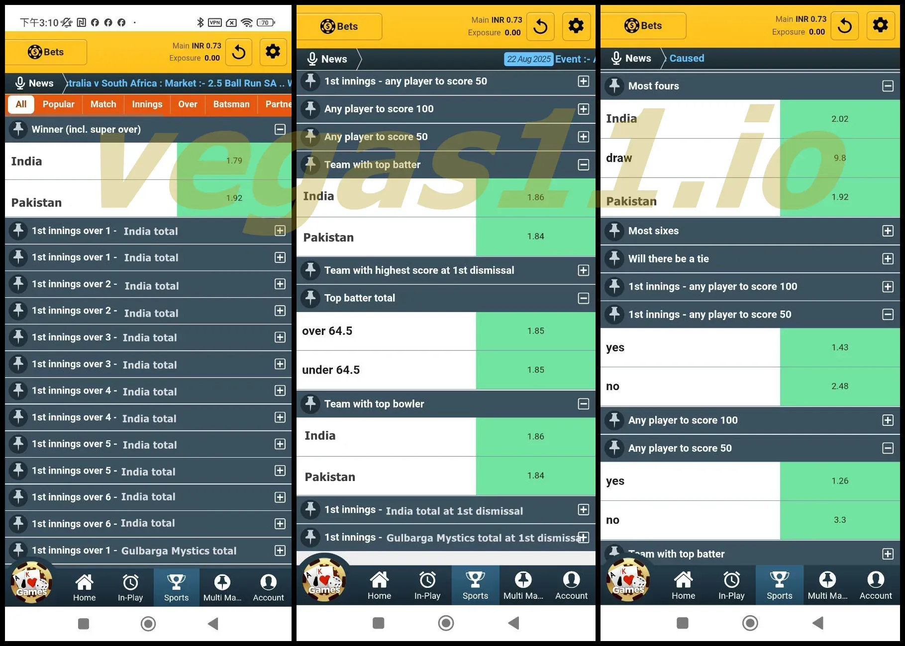 Popular Cricket Betting Markets