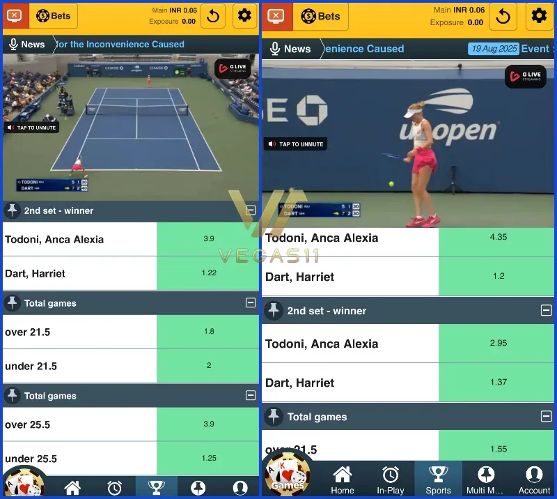 Daily Bonus and Free Live Stream just on Vegas11!